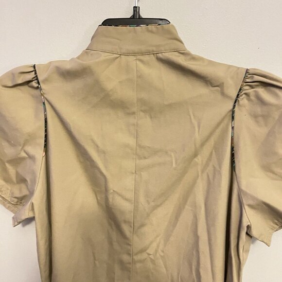 A13 Vintage Miss Joni Button Up Dress Sheath Brown Plaid Tie Back Sz 8 - Picture 3 of 8